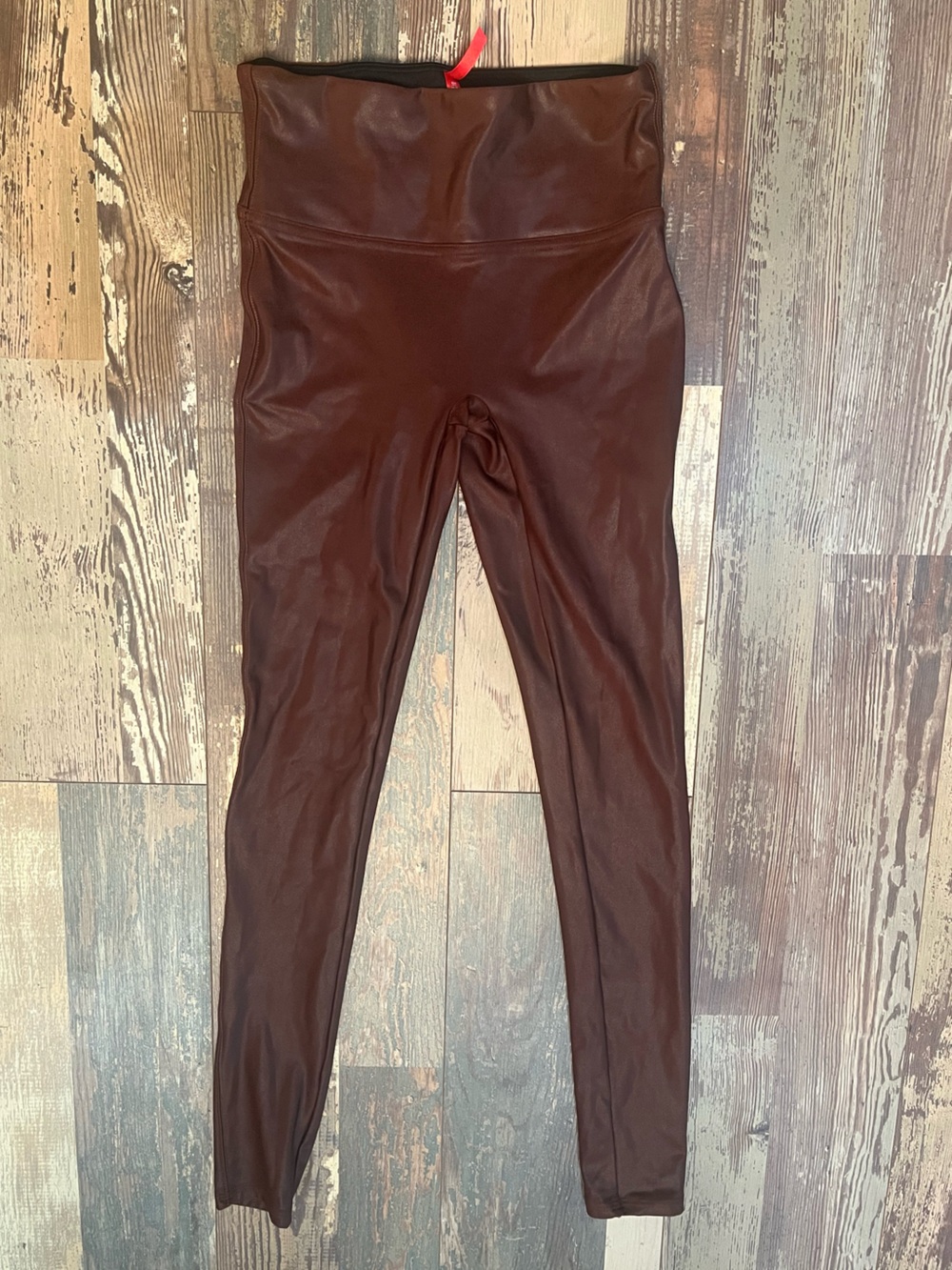 SPANX Brown Faux Leather Leggings